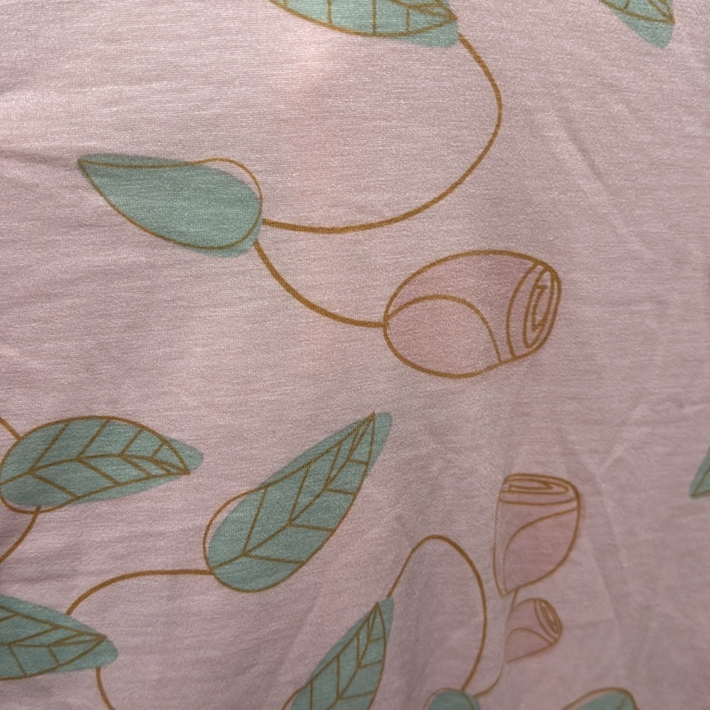 LuLaRoe Rose Print Tank Top - Blush/Green - Picture 2 of 4